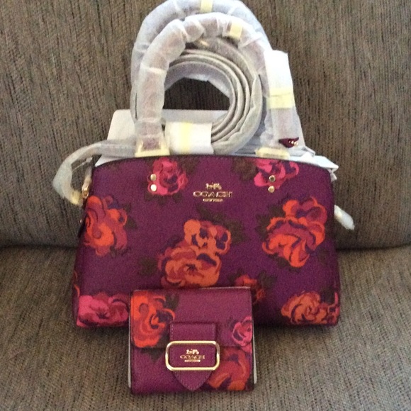 Firm Authentic Coach Jumbo Flower Handbag & Wallet Set - Picture 6 of 9